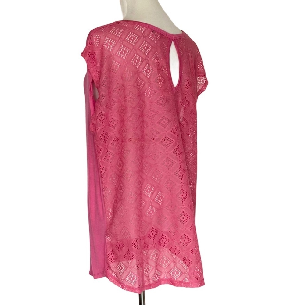 EXTRA TOUCH Sleeveless Top Crochet Lace Back 2X - Picture 2 of 7